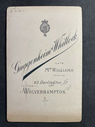 Victorian Photo: Cabinet Card: Sweet Girl: Guggenheim & Whitlock: Wolverhampton 3
