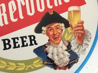 Old 1950s Ny Ruppert Knickerbocker Beer Tray Patriot Man Logo Advertising