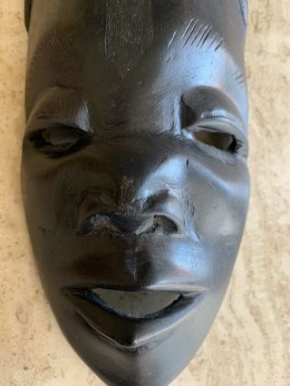 Antique Hand Carved Wooden African Tribal Mask Art Wood Wall Art Woman