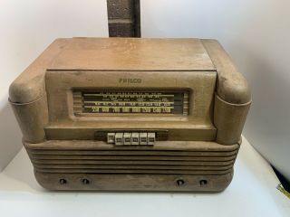 Antique Philco 42 - 350 Am/fm/sw Wood Table Radio - Vintage 1942