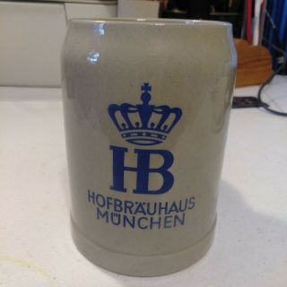 Vintage German Beer Mug Munch Hofbrauhaus Munchen Hb Mug 0.  5 Liter Gerz