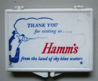 Vintage Hamms Beer Plastic Sewing Repair Kit Case (3 " X 2 ")