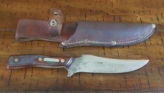 Early Vintage Craftsman Usa Old Timer Premier Knife By Schrade W/ Leather Sheath
