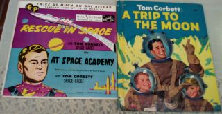 Tom Corbett Rescue In Space &space Academy Record 45 Rpm Ep & A Trip To The Moon