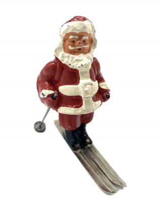 Vintage Lead Rare Barclay " Santa On Skis " B195 Cond.