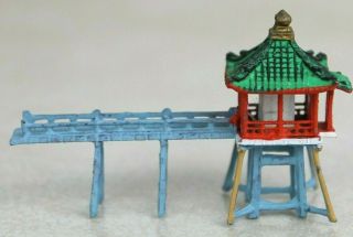 Vintage Bonsai Bonkei Miniature Pier Shrine Japanese Landscape Accessory