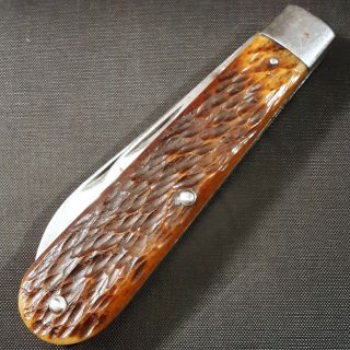 Voos Knife Made In Usa 2 Blade Jack Bovine Bone Swell End Vintage Folding Pocket