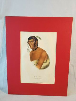 1844 Mckenney Hall Hand Colored Print Native American Indian Jack - O - Pa No Res