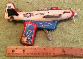 Antique Mustang Airplane Tin Toy Japan Air Force Collectible