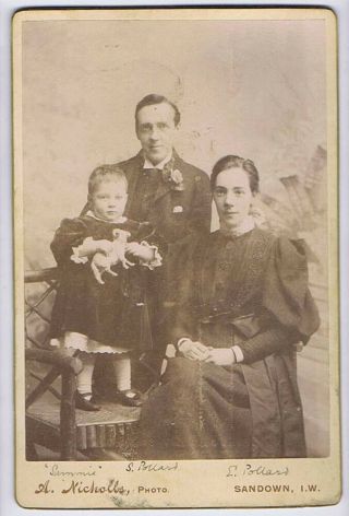 Cabinet Card Photograph Pollard Family By Nicholls Of Sandown,  Isle Of Wight
