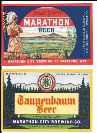 3 Different Marathon City Brewing Co.  Irtp Labels