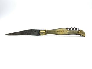 Laguiole Extra G.  David Pocketknife Corkscrew Horn Handle Folding Knife