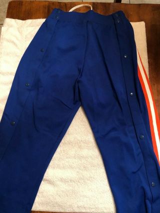 Vintage 90s Sand - Knit Nba York Knicks Official Tear Away Pants Size 32 Rare