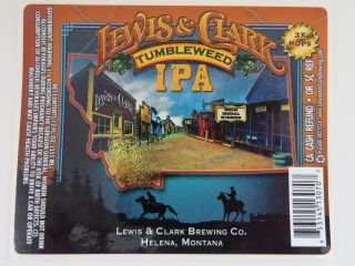 Sticker Lewis & Clark Brewing Tumbleweek Ipa India Pale Ale; Helena,  Montana