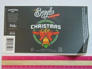 Beer Brewery Label Sticker: Begyle Brewing Co Christmas Ale Chicago,  Illinois