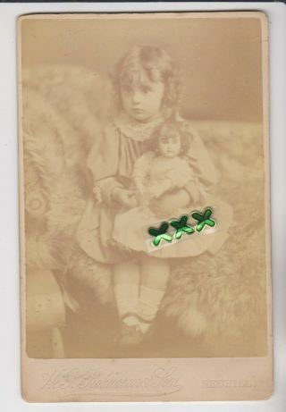 H.  P.  Robinson,  Redhill Cabinet Card - Young Girl With A Doll