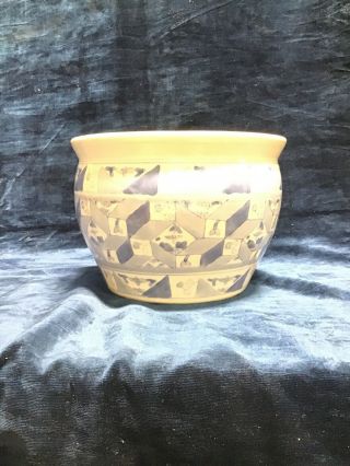 Vintage Asian Chinese Hand Painted Porcelain Bowl Planter Vase 2