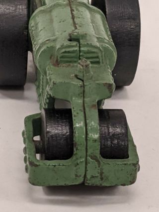 Vintage Cast Iron Green Steam Roller Toy Wood Wheels Hubley Kenton Arcade 3