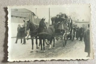 Vintage Photo Of A Funeral Procession Horse And Carriage 2.  25 X 3.  25 "
