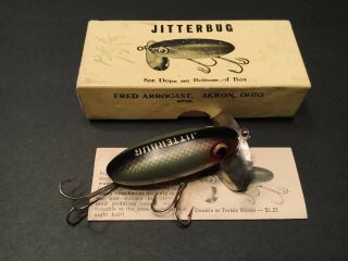 Vintage Fishing Lure,  Box,  & Insert (arbogast Jitterbug) Old Hardware