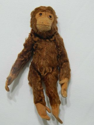 Vintage Steiff Jocko Chimp Monkey Mohair 10 " Jointed Sawdust Filled Plush Animal