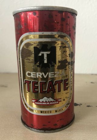 Vintage Tecate Cerveza Rustic Beer Bar Can Circa 1970s Brewery Man Cave Decor