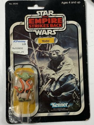 Vintage Star Wars Kenner 1980 Empire Strikes Back Yoda W/ Card Back