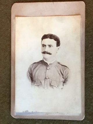1899 Era Cabinet Card Photo Us Army Soldier Spanish American War Philippines