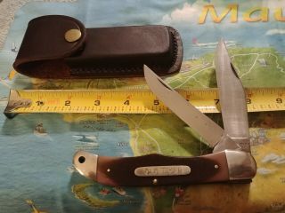Vintage Schrade - Walden Ny Usa 25ot Knife W/ Leather Sheath Great Shape