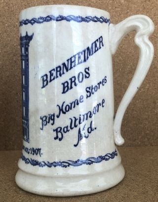 BERNHEIMER BROS Advertising Blue & White BeerTankard Mug Haynes Balt Baltimore 2