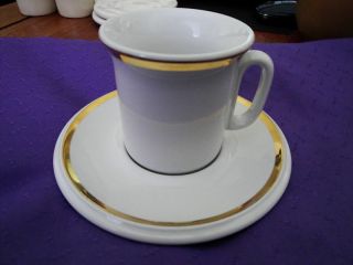 5 Vtg Acf White Gold Espresso Cup /saucer Com 