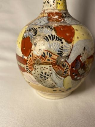Ceramic Bulb Vases Long Thin Neck Hand Painted Chinese 2