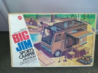Big Jim Sports Camper W/ Vg Box 1972 Vintage Mattel,  Accessories