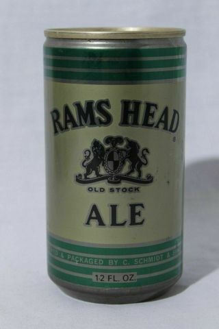 Rams Head Old Stock Ale Empty Bottom Opened Pull Tab Beer Can