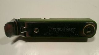 Vintage Vaughan Tap Boy Can Opener Bottle Opener Cork Screw Olive Green
