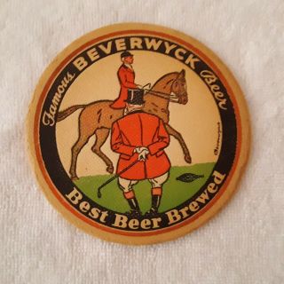 Vintage Ny - Bev - 26a Beverwyck Best Beer Brewed 4 1/4 Coaster Albany,  York