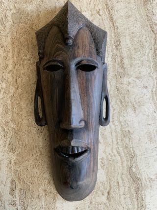 Antique Hand Carved Wooden Tribal Native African Mask Ethnic Africa Art Man