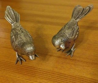 Set Of 2 Vintage Silver Tone Metal Birds By Andrea By Sadek