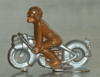 Vintage Antique Barclay Manoil Lead Toy Soldier Riding Racing Motorcycle No 52