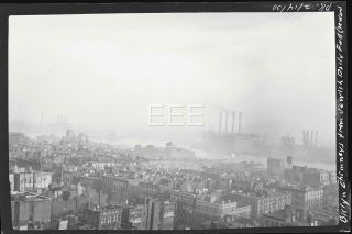 1930 Brooklyn Chimneys From Jewish Daily News Manhattan Nyc Photo Negative U147