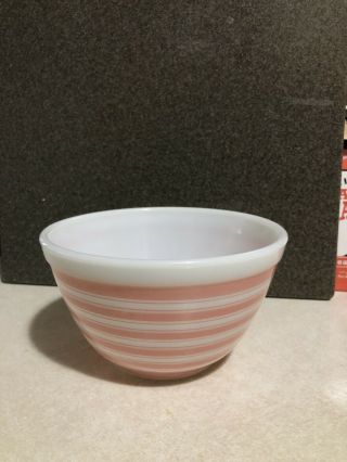 Vintage Pyrex 401 Pink Stripe Mixing Nesting Bowl 1 1/2 Pt.  Rare