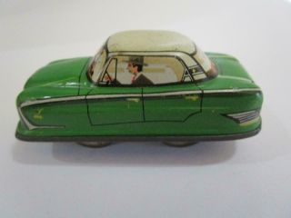 Vintage West Germany Litho Tin Key Wind Up Car Green No Key 3 " Ge 1960