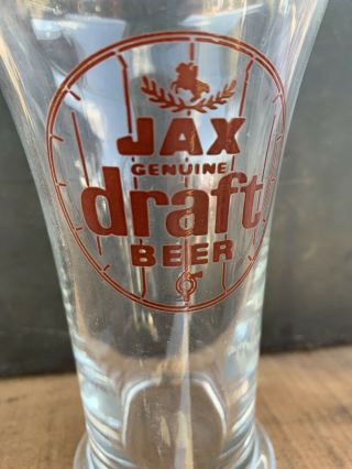 VINTAGE BARWARE JAX DRAFT BEER ADVERTISING GLASS 6” 2