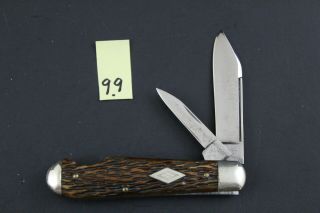Shapleigh Hdw,  De Diamond Edge Easy Open Bone Jack Vintage Pocket Knife (99