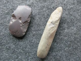 Hand Carved Native American Indian,  Stone Celt & Chisel.  Port - 04258
