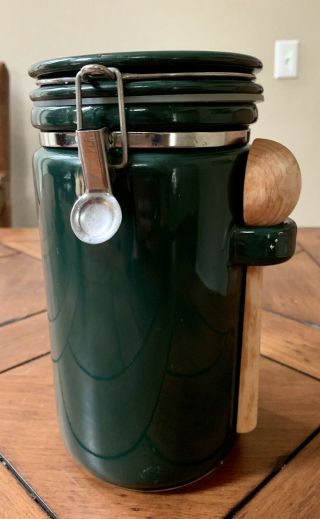 Vintage Bee House Green Canister 9.  5’
