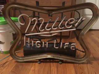 Vintage Miller High Life Logo Neon Sign Beer Light 2