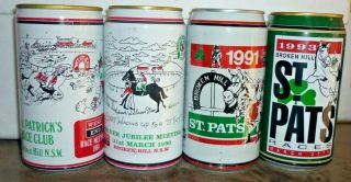 Collectable Beer Cans - 4 St Pats Race / Broken Hill Cans (1988,  1990,  91,  93)