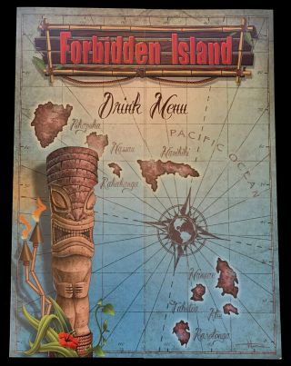 Forbidden Island Tiki Drink Menu Alemeda,  Ca
