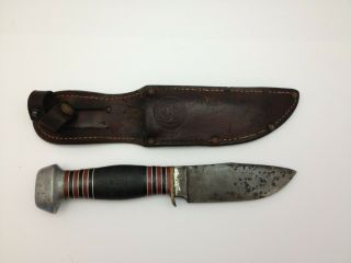 Vintage Boy Scouts Of America Remington Dupont Fixed Blade Knife W/ Sheath